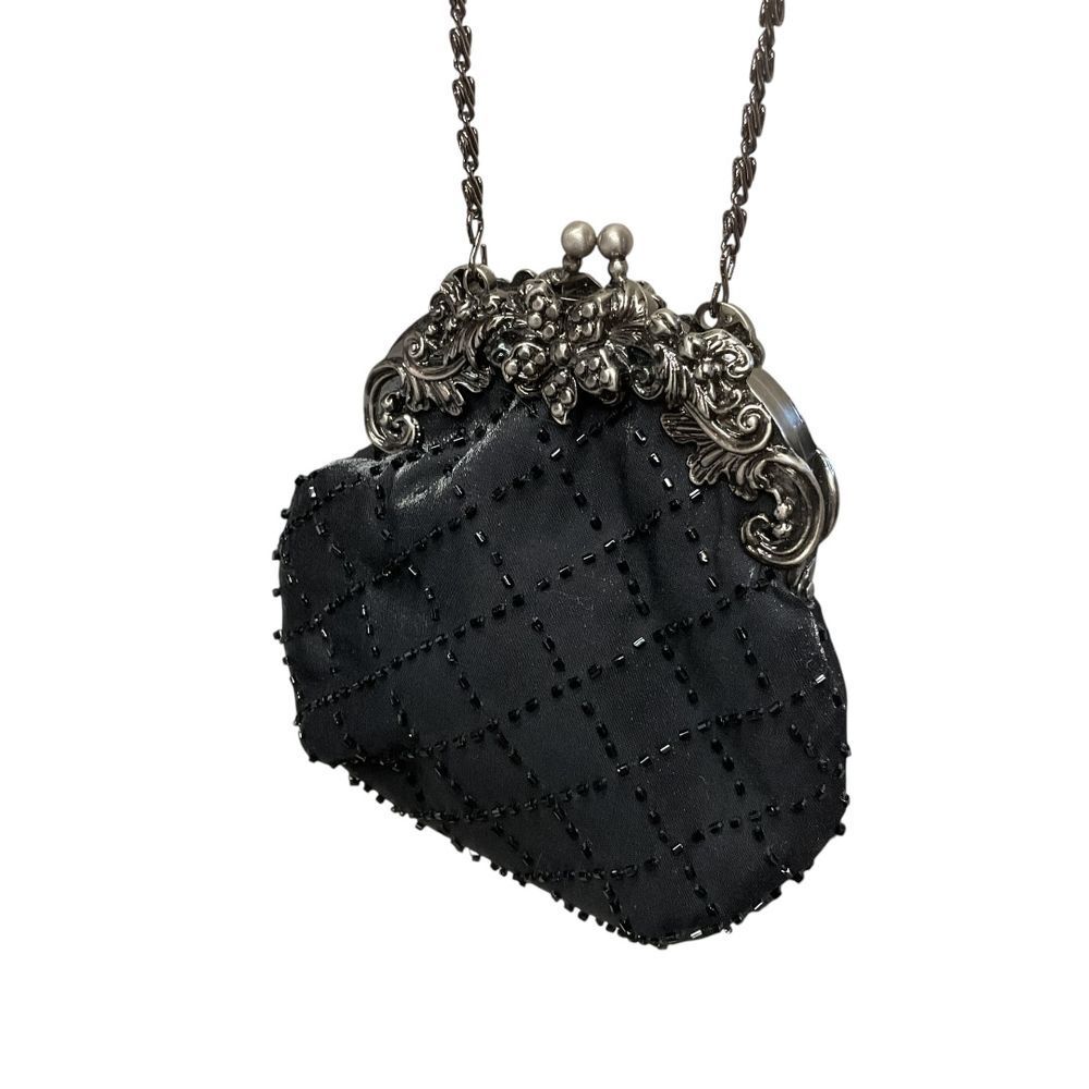 Jessica Mcclintock Small Beaded Evening Bag Purse Chain Crossbody Shoulder